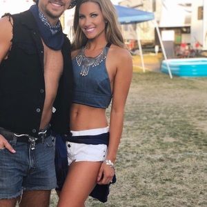 NOE James Stretch Denim Soft Cup Bra Top